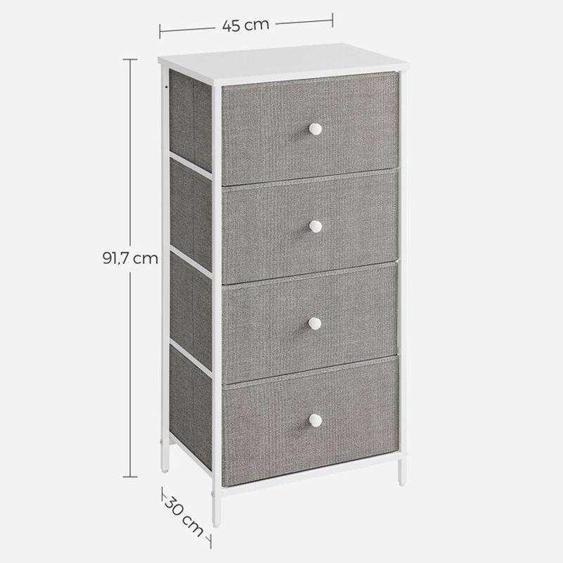 Komoda, 45cm, kov, sivá, AUK-E1031 GREY