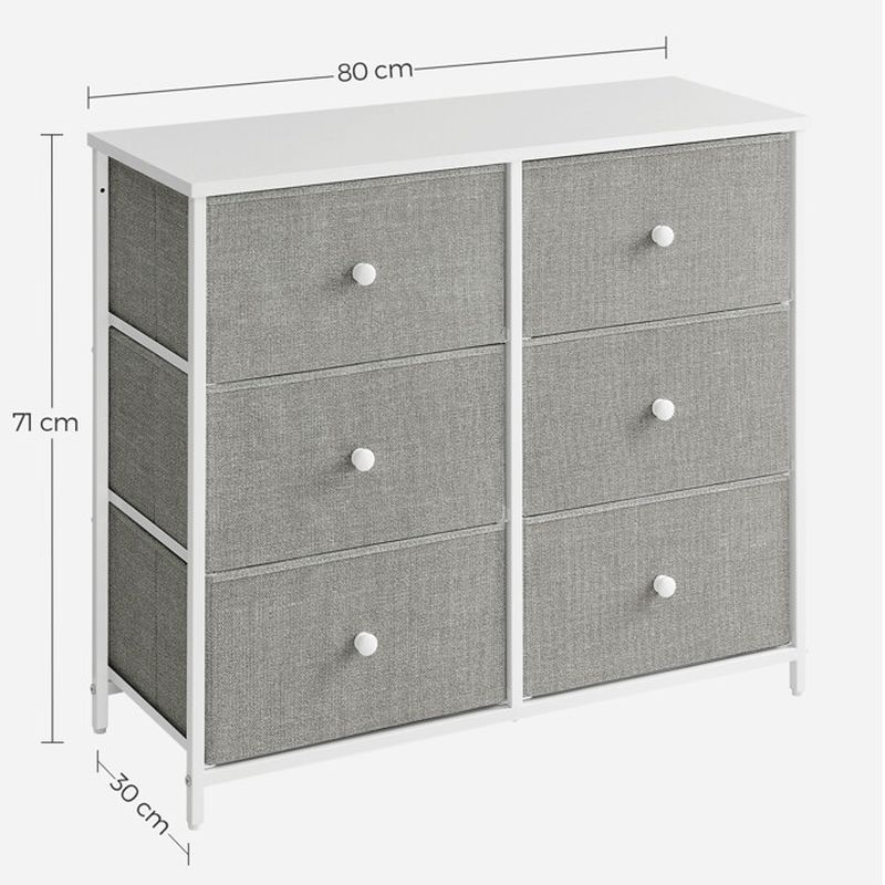 Komoda, 80cm, kov, sivá, AUK-E1032 GREY
