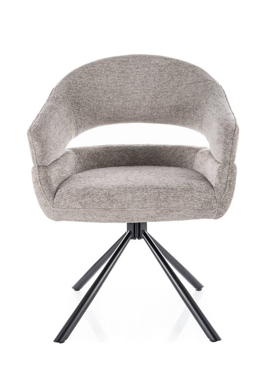 Jedálenská stolička, sivá látka, nohy kov čierny, BORGO RAVEN