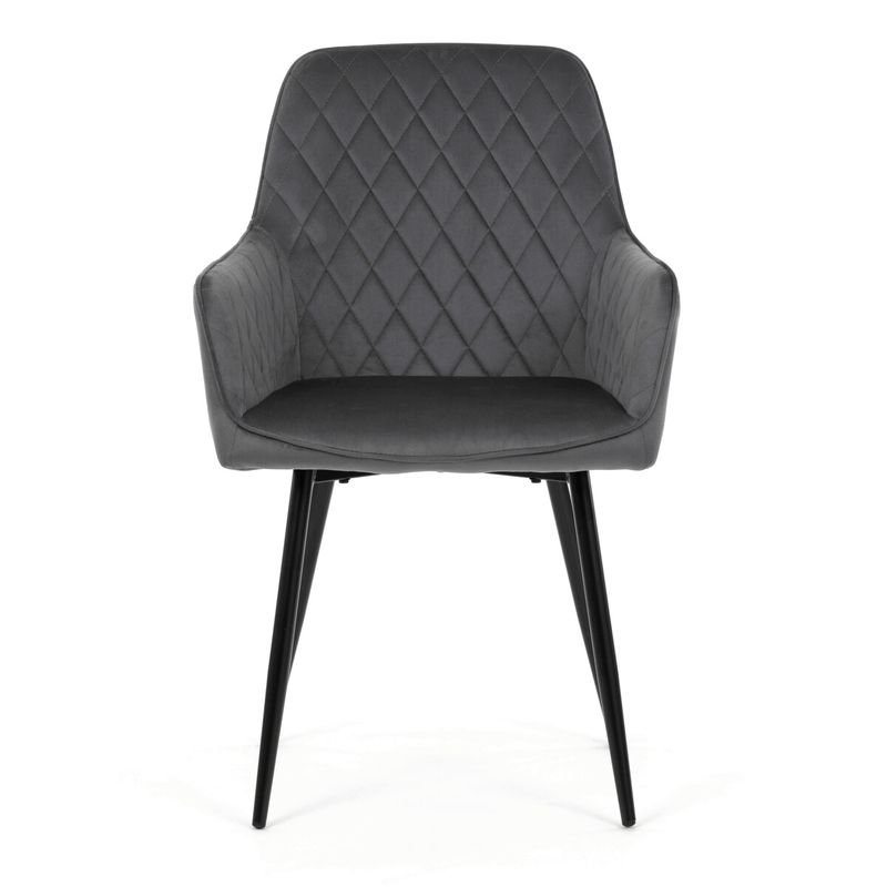 Jedálenská stolička, sivá, zamatová, látka, DCH-215 GREY4