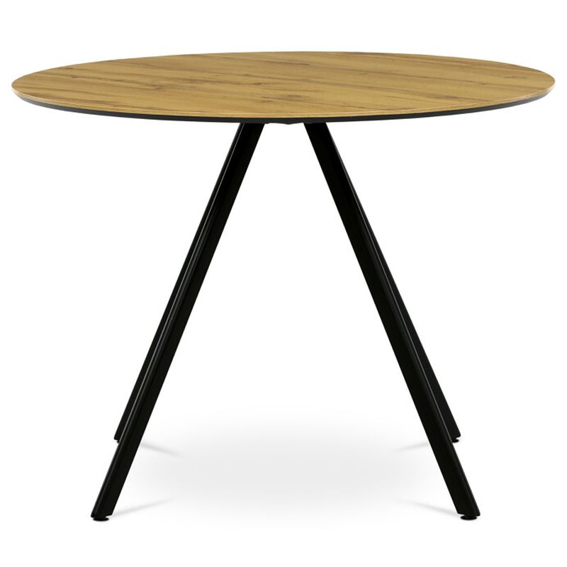 Jedálenský stôl, okrúhly, 100cm, lamino, kov, dub, HT-R5010 OAK