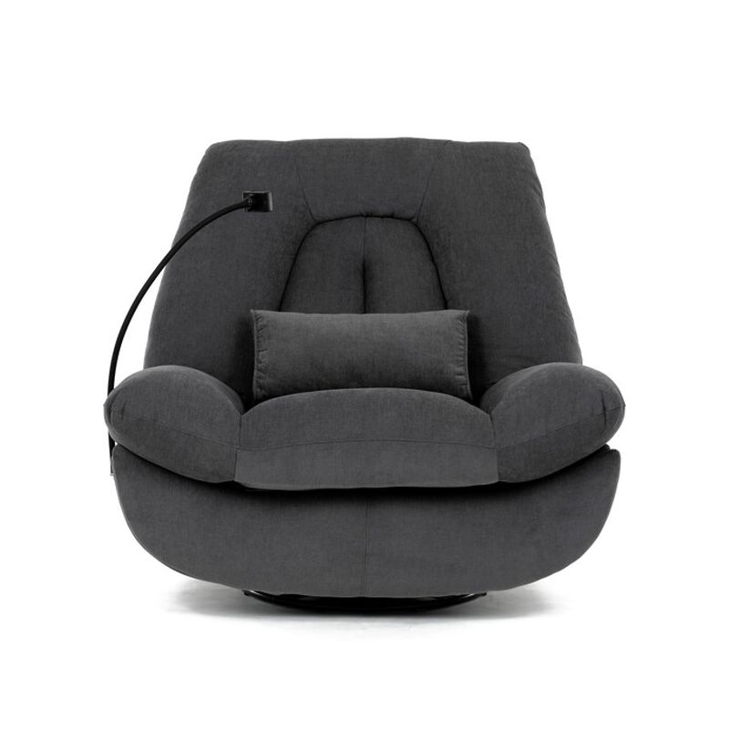 Elektrické polohovateľné kreslo sivé otočné, TV-7081 GREY2