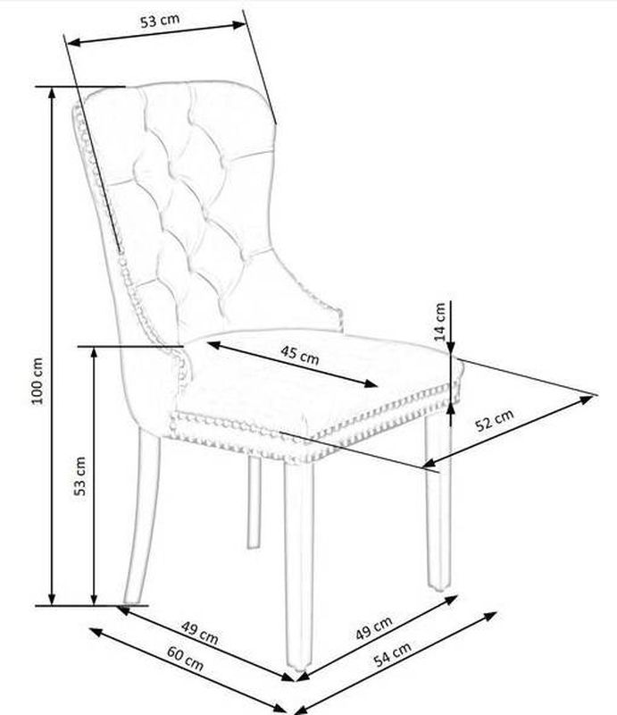 Jedálenská stolička, béžová látka, nohy drevo čierne, MIYA