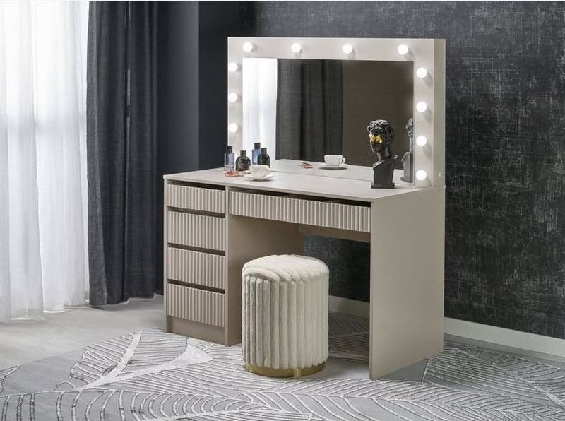 Toaletný stolík, 120cm, kašmír, HOLLYWOOD 2 XL