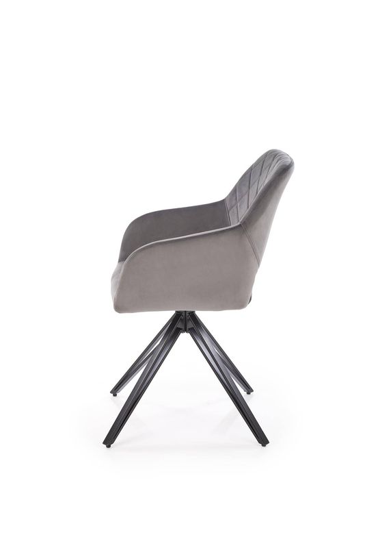 Jedálenská stolička, sivá látka, nohy kov čierny, K-535