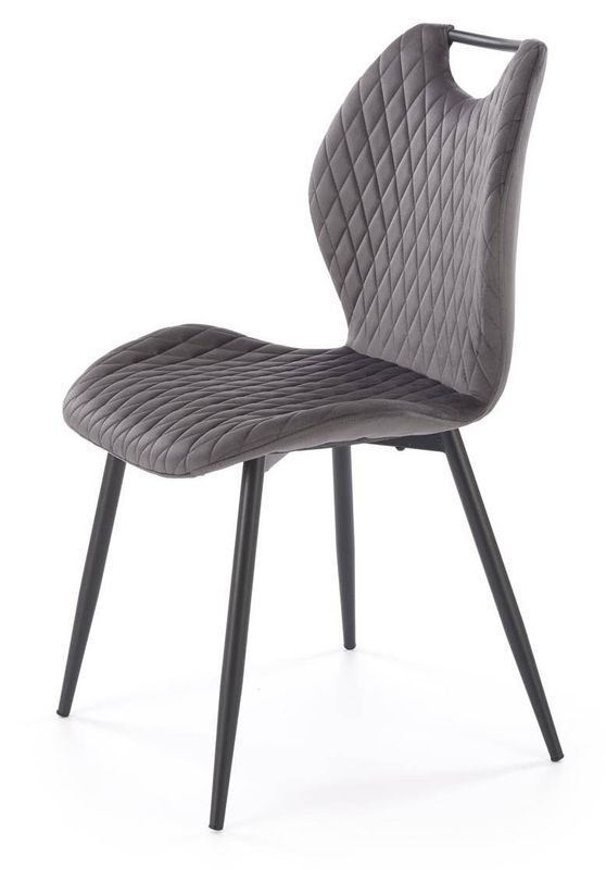 Jedálenská stolička, sivá látka, nohy kov čierny, K-569