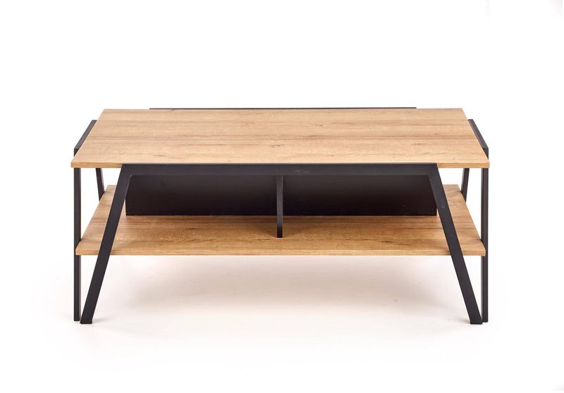 Konferenčný stolík, 113x63cm, čierny, dub zlatý, VOLTA