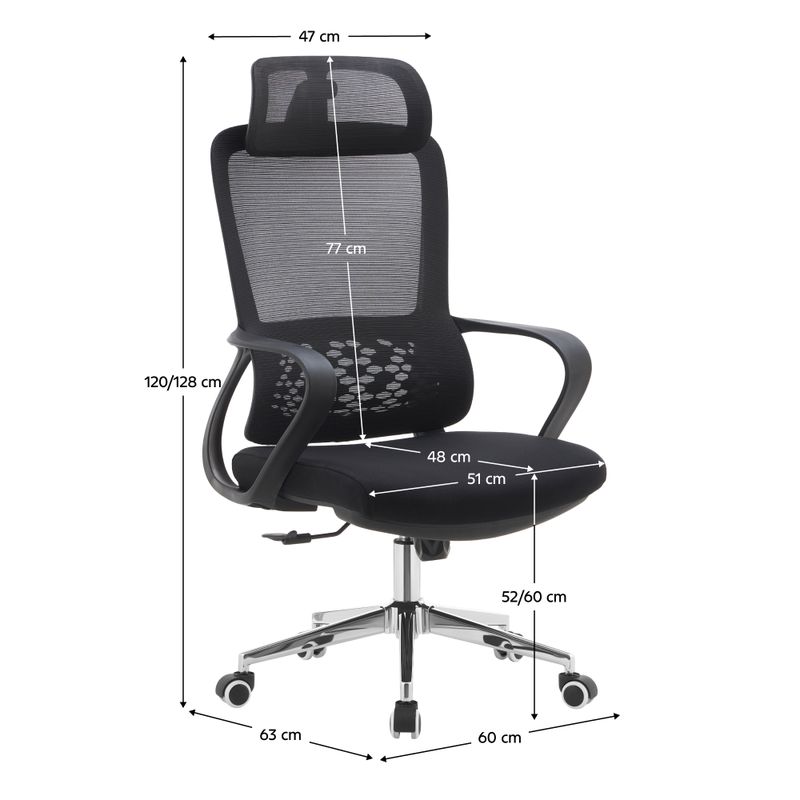 Kancelárske kreslo, čierna sieťovina a látka, FOSTER TYP 1