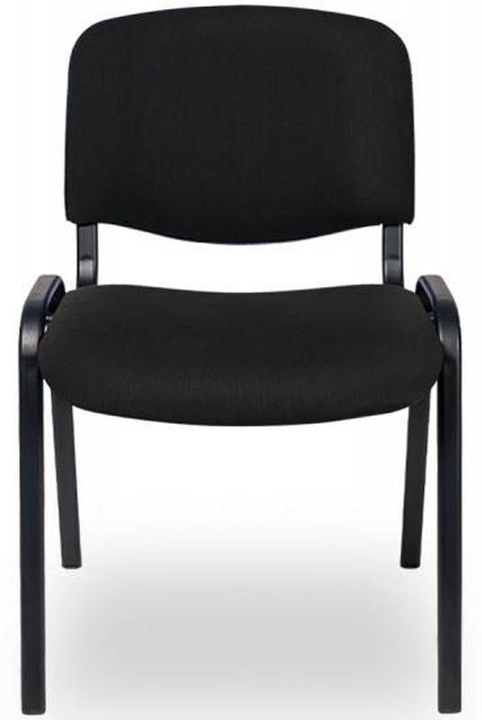 Kancelárska stolička, čierna látka, kov čierny, ISO STANDARD BL