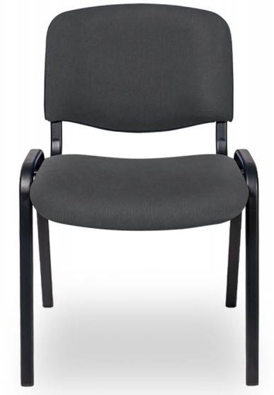 Kancelárska stolička, sivá látka, kov čierny, ISO STANDARD BL