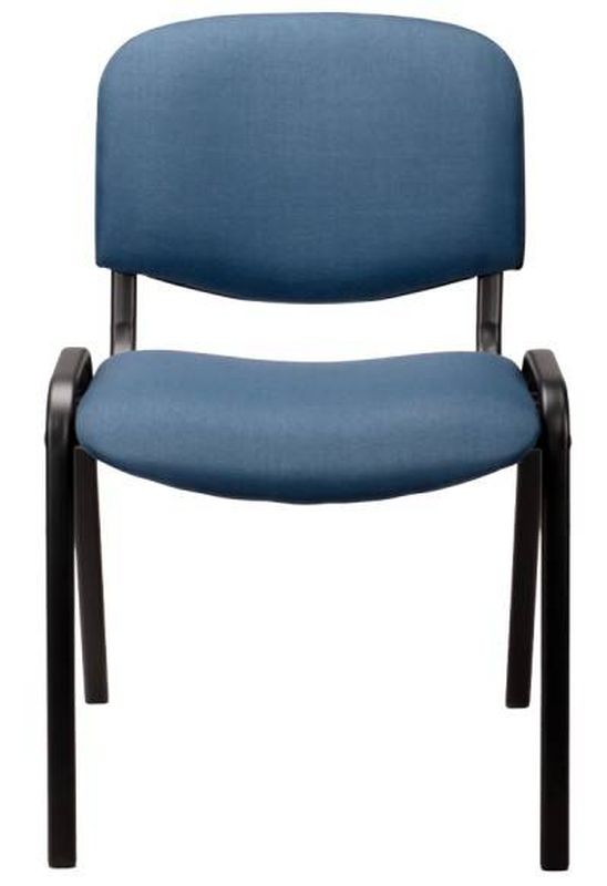 Kancelárska stolička, modrá látka, kov čierny, ISO STANDARD BL