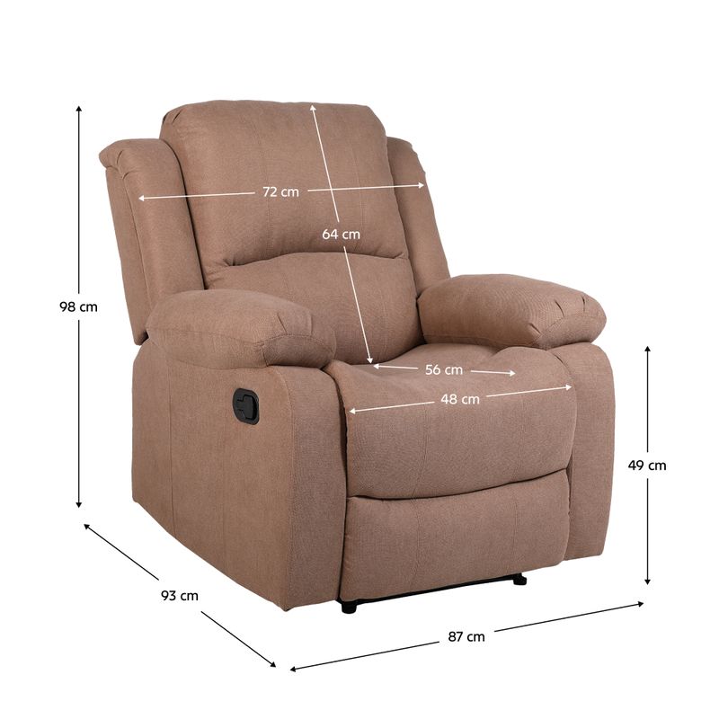 Relaxačné polohovacie kreslo, hnedá látka, ASKOY NEW