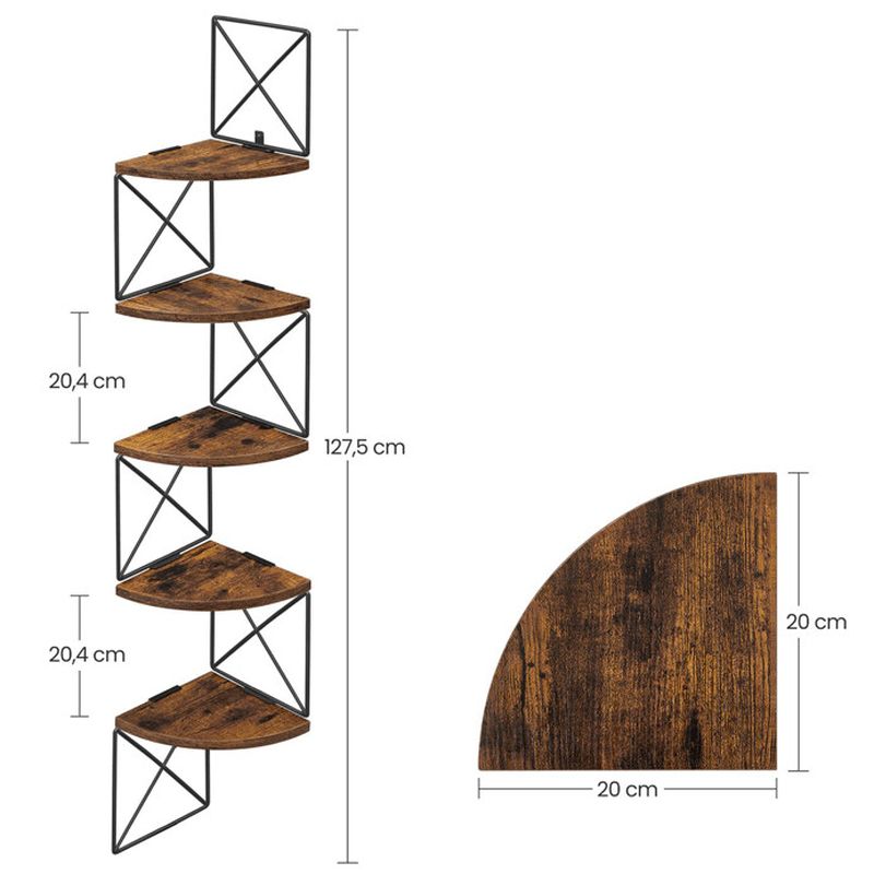 Polička, 20cm, MDF staré drevo, ABP-E1051 OLW