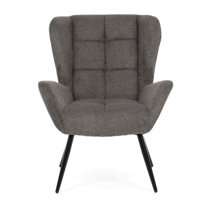 Kreslo ušiak, sivá látka, AK-H9206 GREY2
