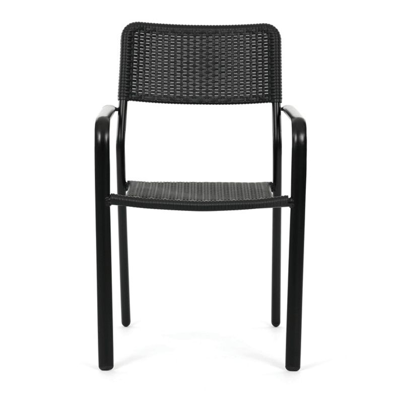 Záhradná stolička, kov, plast, čierna, AZC-H1021 BK