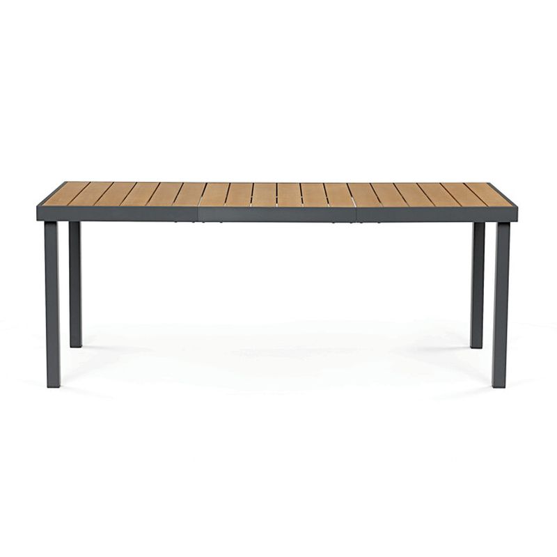 Záhradný stôl 190x90cm, hliník, polywood, sivá, AZT-W1408 GREY