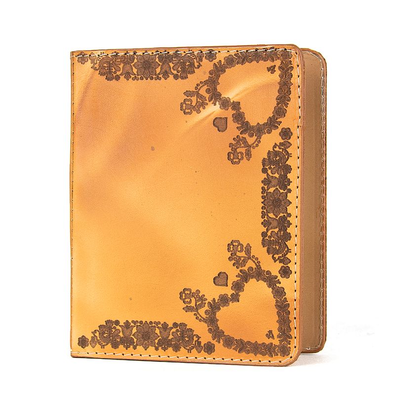Handmade kožený zápisník – gravírovaný motív Folk
