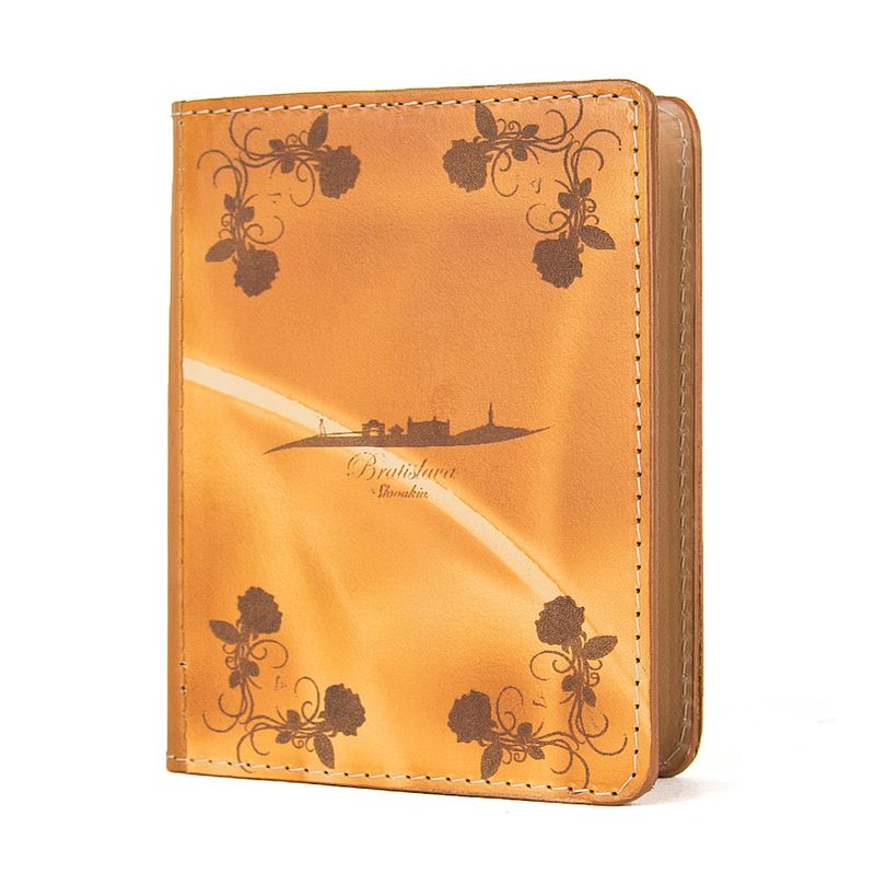 Handmade kožený zápisník – gravírovaný motív Bratislava 2