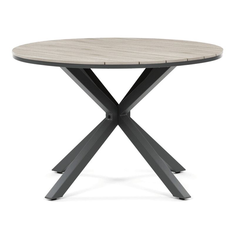 Záhradný stôl 110x110cm, hliník, polywood, sivá, AZT-S1430 GREY
