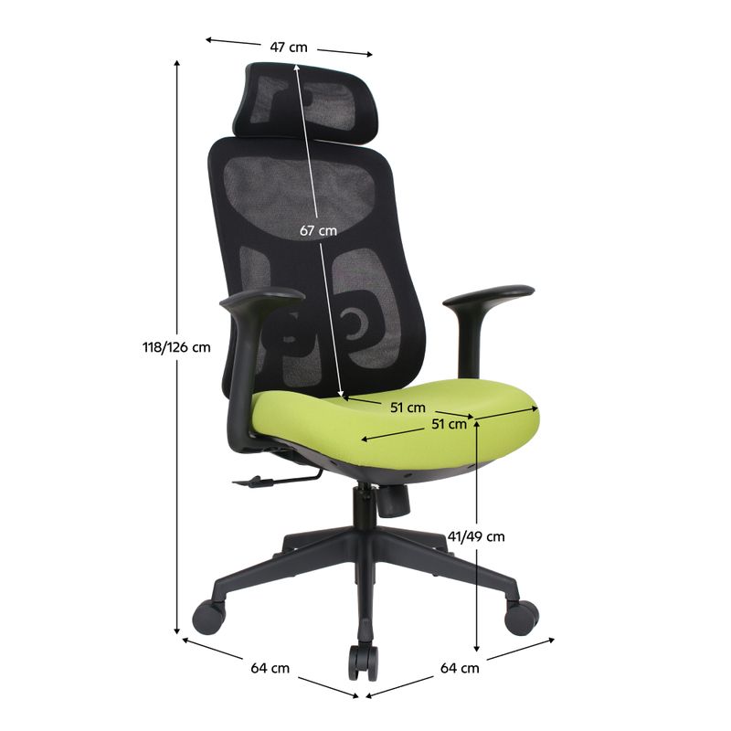 Kancelárske kreslo, zelená a čierna sieťovina, SULIVAN
