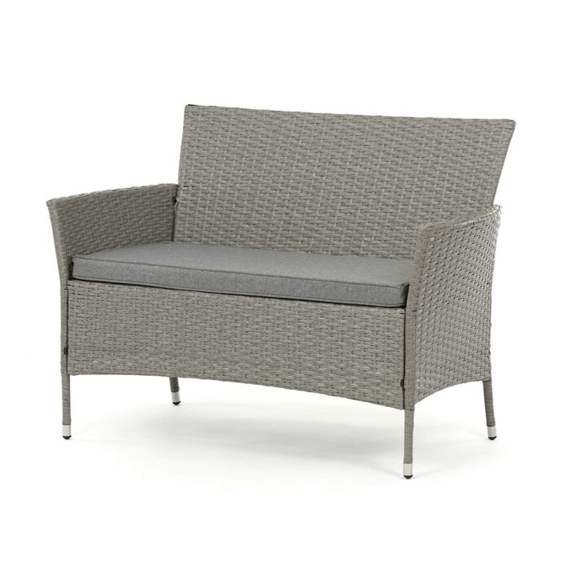 Záhradná zostava, polyratan, sivý, AZS-A1442 GREY