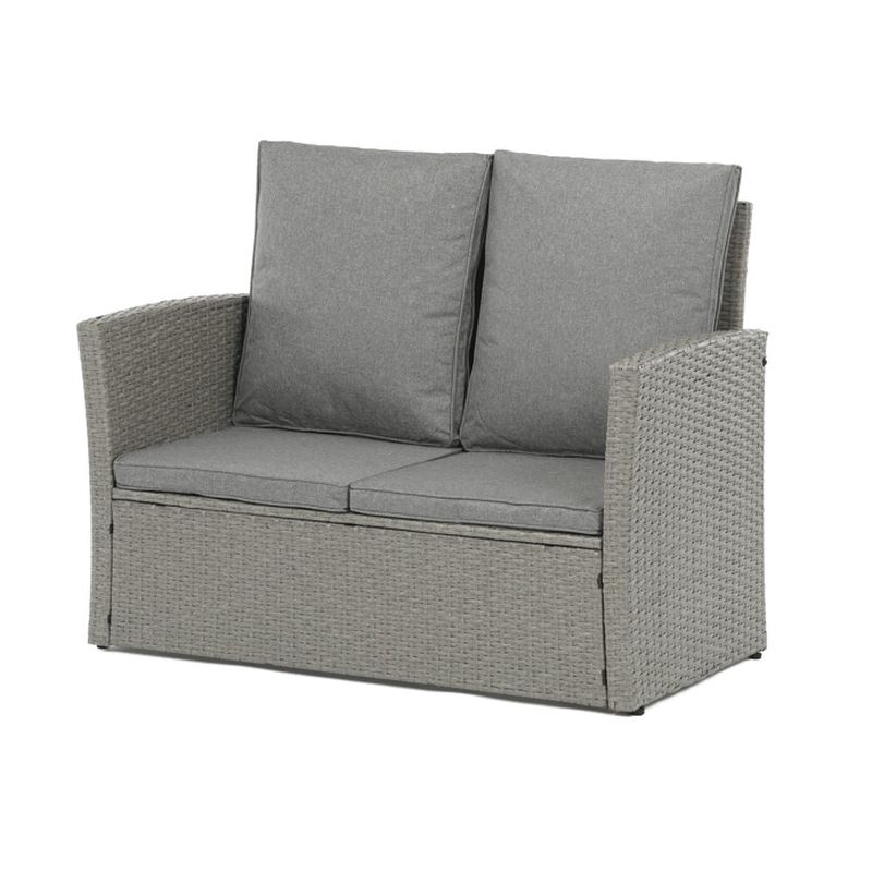 Záhradná sedacia súprava, polyratan, sivý, AZS-A1523 GREY