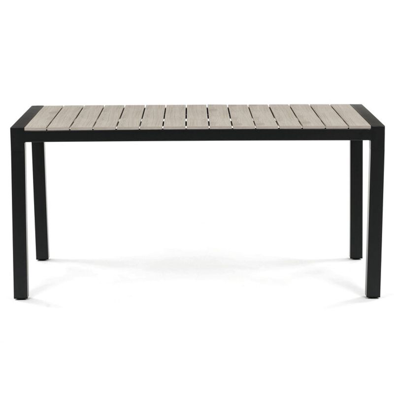 Záhradný stôl 160x90cm, hliník, polywood, čierna, AZT-S1514 BK
