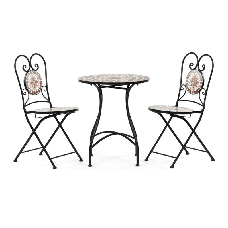 Záhradný set 1+2, kov, keramická mozaika, US1600 SET