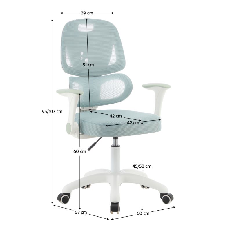 Otočná stolička, neomint sieťovina, biely plast, LISTER