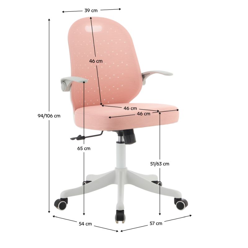 Otočná stolička, ružová sieťovina, biely plast, TARIA