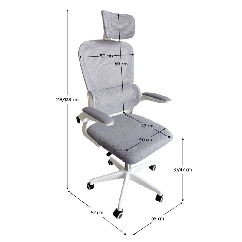 Kancelárske kreslo, sivá sieťovina, chróm, FERIS