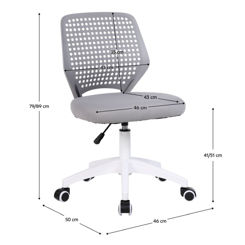 Otočná stolička, sivá sieťovina, plast, biela, SATOZ