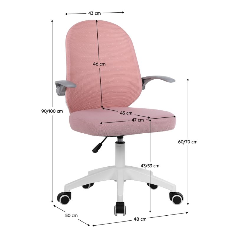 Kancelárske kreslo, ružová sieťovina, biela, PASTURA