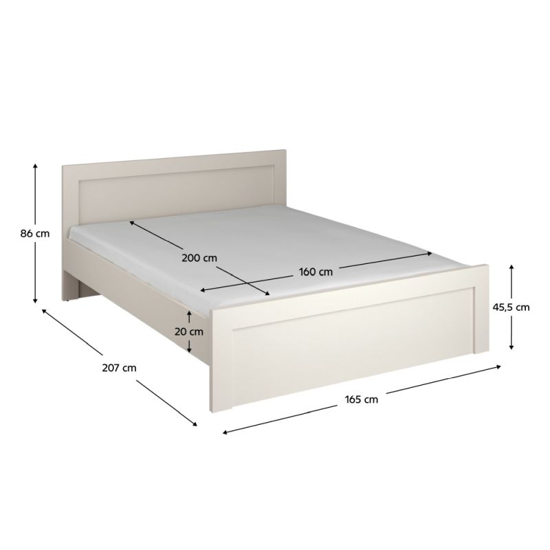 Manželská posteľ, 160x200, kašmír, KAROS