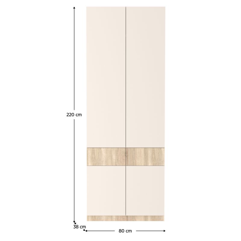 Skriňa, 80cm, kombinovaná, dub sonoma, kašmír, VERTIO SZF4D2S