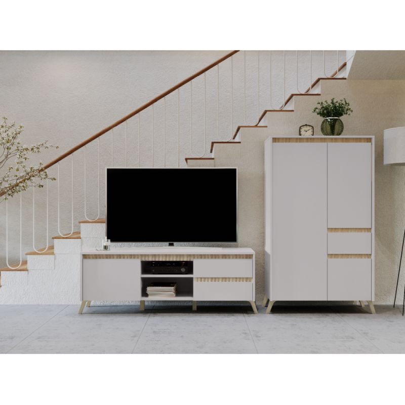 Vitrína, 61cm, kašmír, dub sonoma, LONGY REG1W