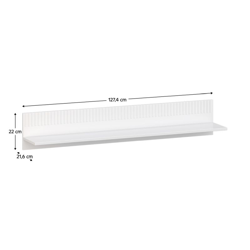 Polica, 127cm, biela, VELIS