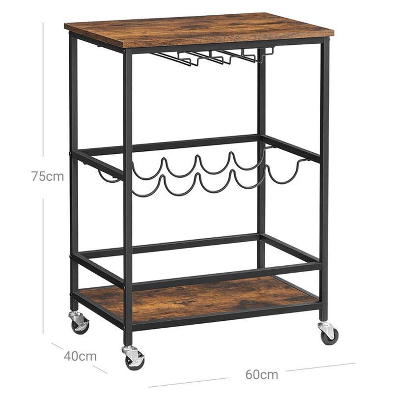 Pojazdný úložný vozík, 60cm, hnedý, APV-E1187 OLW