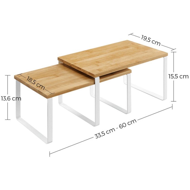 Set poličiek, 30cm, bambus, prírodná, AUK-E1002 WT