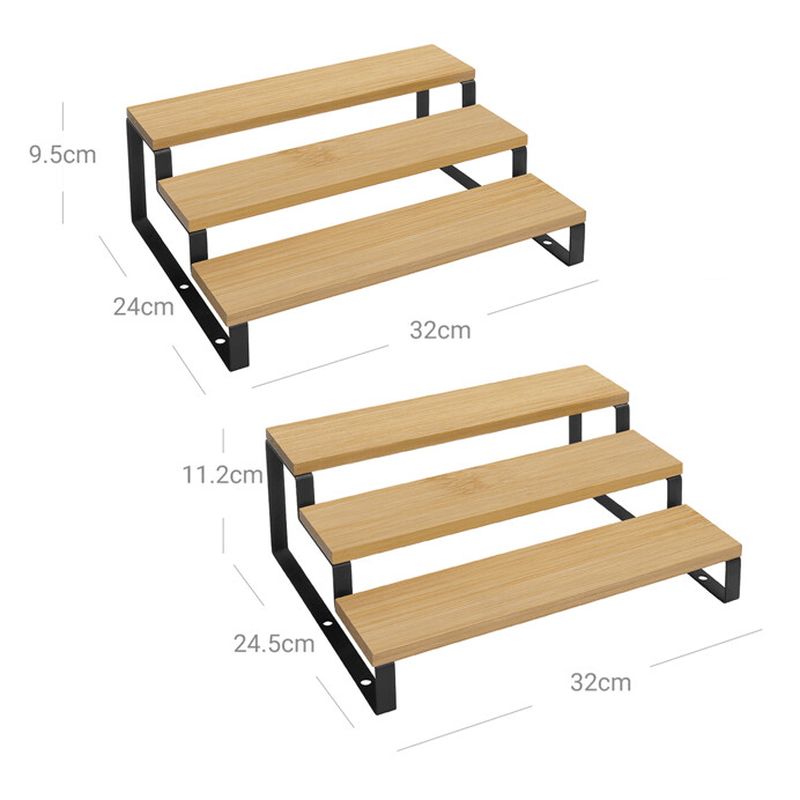 Poličky, 2ks, 32cm, bambus, prírodný, AUK-E1016 NAT