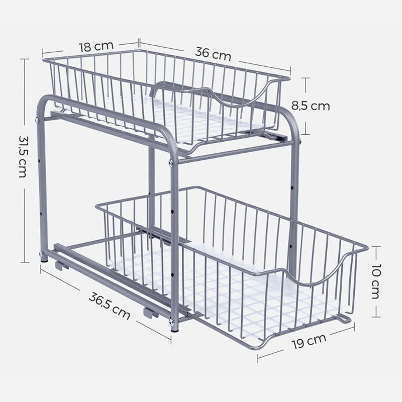Organizér, 21cm, kov, strieborný, AUK-E1017 CR