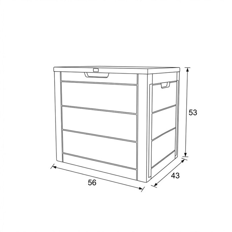 Záhradný úložný box, 56cm, plast, sivý, AZB-G2035 GREY
