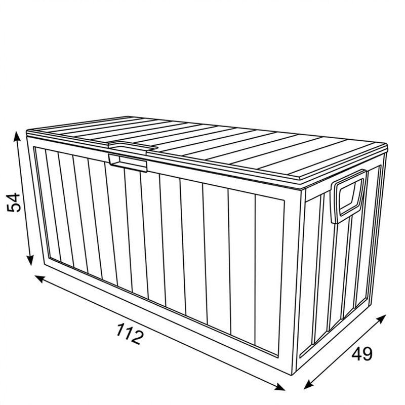 Záhradný úložný box, 112cm, plast, béžový, AZB-G2075 CRM