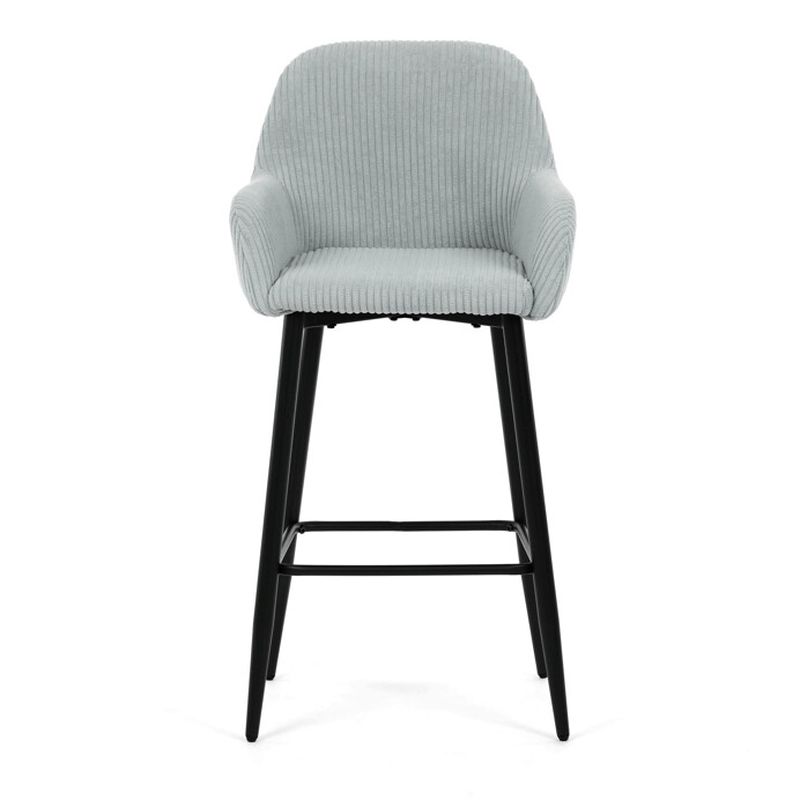 Barová stolička, modrá látka, nohy čierne, AUB-V4009 BLUE6