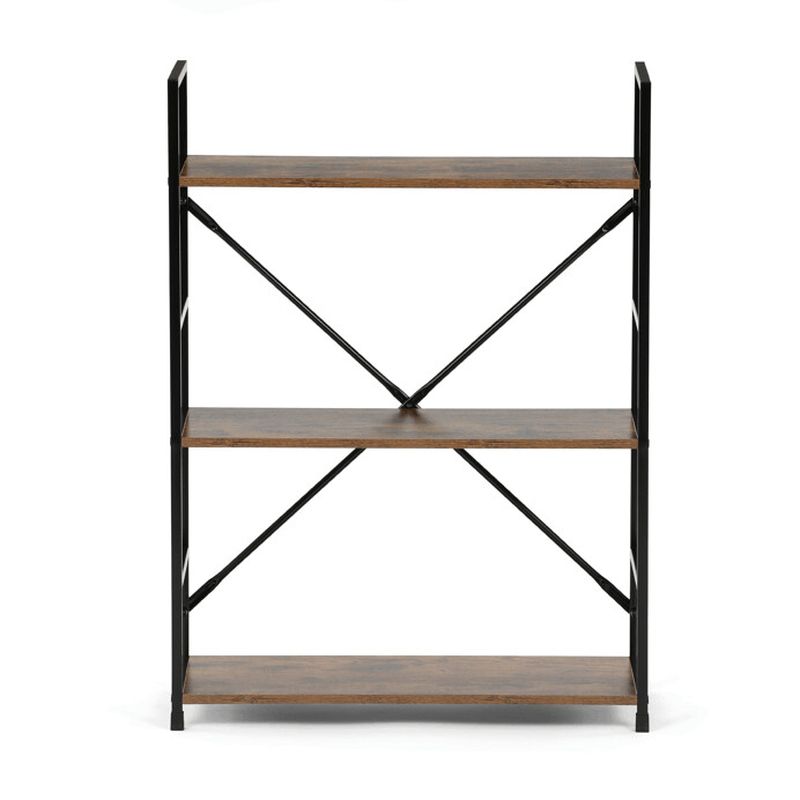 Regál, 59cm, kov, MDF, hnedý, GD-223 OLW