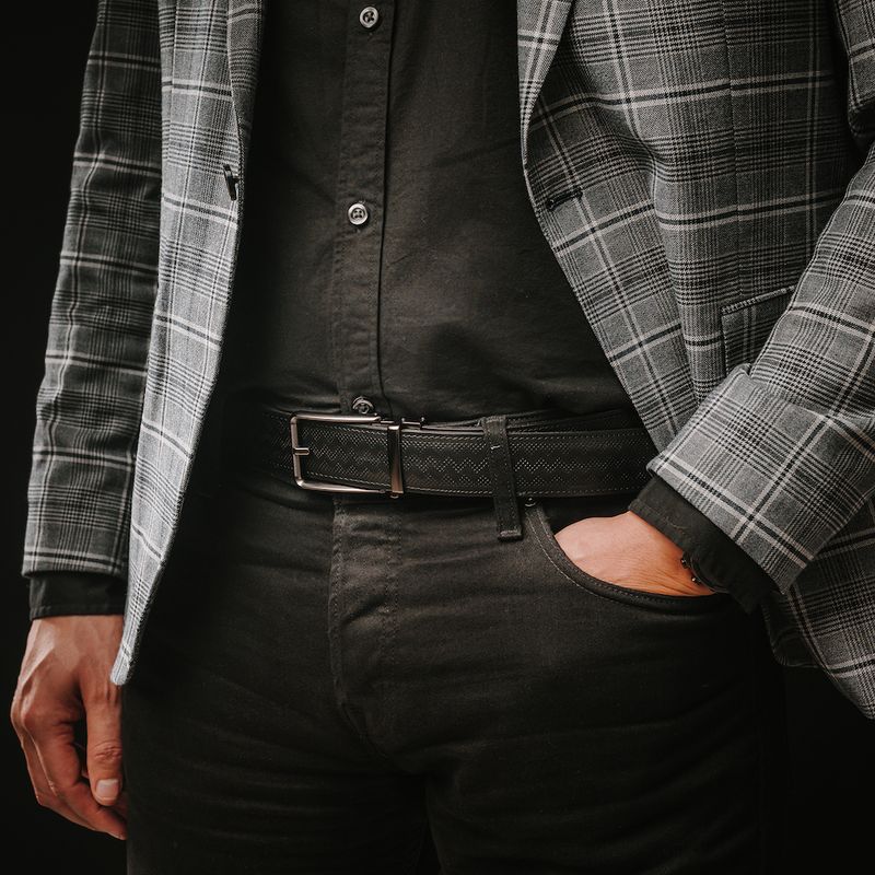 Kožený opasok BLACK CLOSE, Čierny