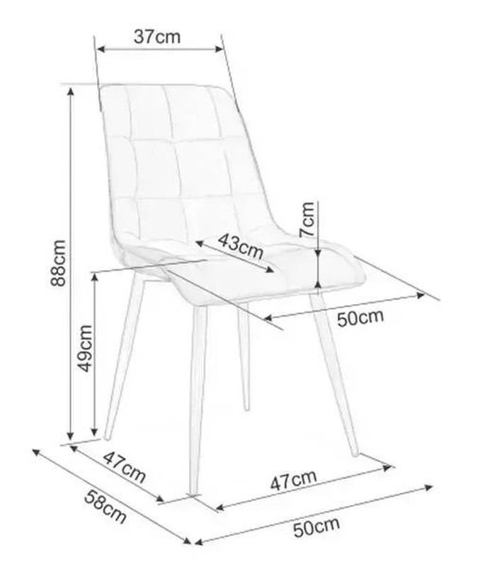 Jedálenská stolička, cappuccino látka, nohy kov čierny, Signal, CHIC VELVET