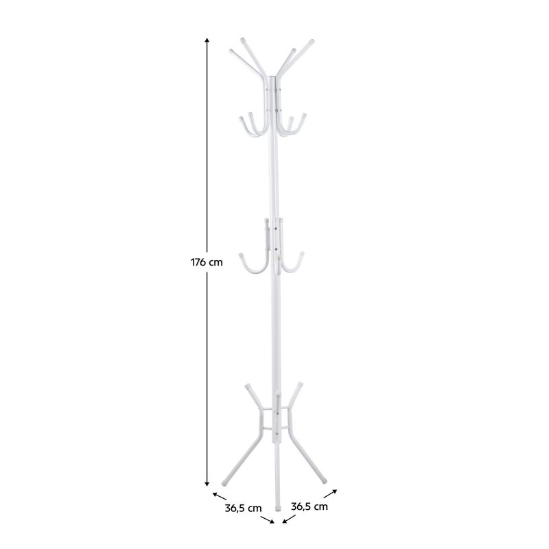 Vešiak, 176cm, biely, kov, LORIK TYP 1