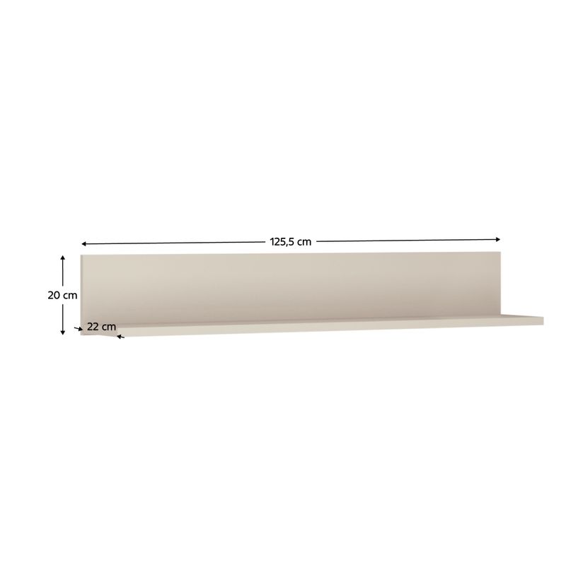 Závesná polica 125cm, kašmír, KAROS 130