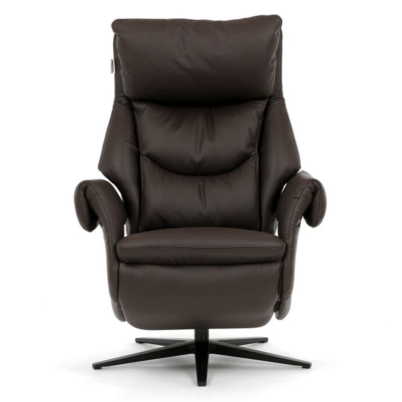 Relaxačné kreslo elektrické, zabudované ovládanie, hnedá koža, TV-B3980 BR3